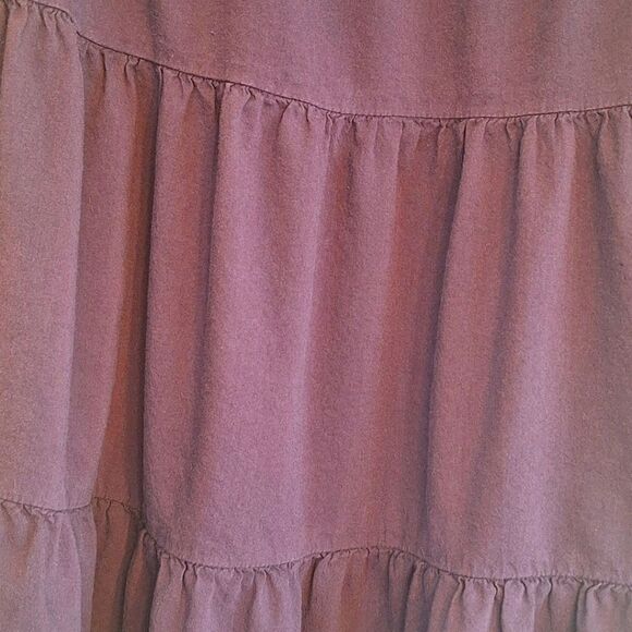 Old Navy Mini Dress M Purple Smocked Tiered Long Sleeve Boho Cotton Blend Pocket - Picture 14 of 15